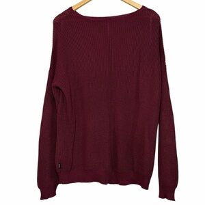 RVCA Burgundy Knit Sweater Women’s Large Textured Long Sleeve Pullover